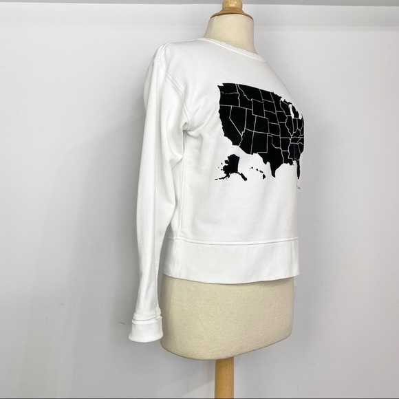 Calvin Klein USA map graphic flocked sweatshirt M - Picture 6 of 11